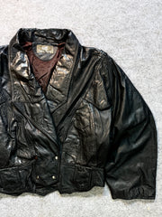 Bomber leather jacket(xs/S)