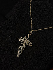 Cross necklace (fire design)