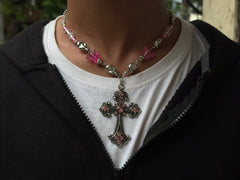 Pink Cross necklace
