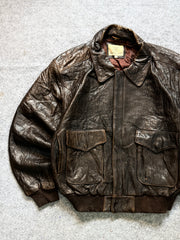 Pilot aviator bomber leather jacket(L/XL)