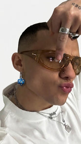 Green chunky earrings