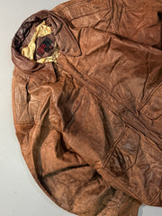 Bomber leather jacket(XS/S)