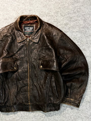 Bomber leather jacket(M/L)