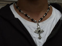Black cross necklace