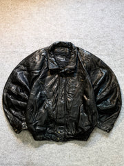 Bomber leather jacket(M/L)