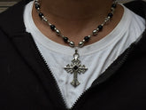 Black cross necklace