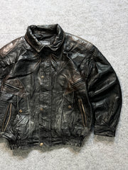 Bomber leather jacket(L/XL+)