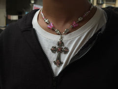 Pink Cross necklace