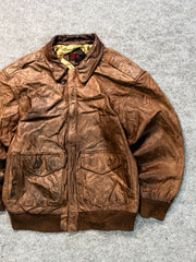 Bomber leather jacket(M/L)