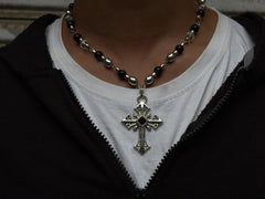 Black cross necklace