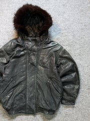 Bomber leather jacket(L/XL)
