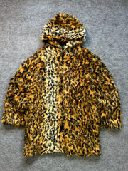 ANIMAL PRINT FUR COAT(M/L)