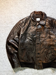 Bomber leather jacket(M/L)