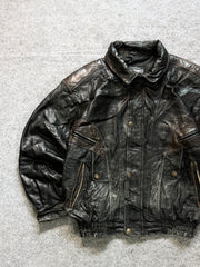 Bomber leather jacket(L/XL+)
