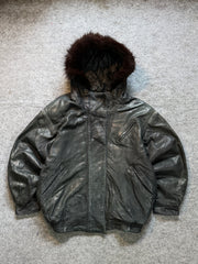 Bomber leather jacket(L/XL)