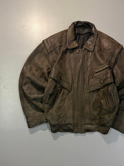 Bomber leather jacket(M/L)