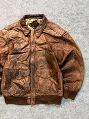 Bomber leather jacket(M/L)