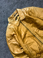 Bomber leather jacket(xs)