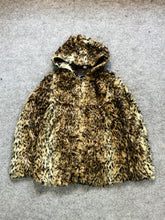 Animal print fur coat(XS/S)