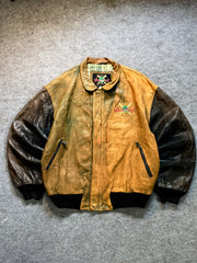 Bomber leather jacket(L/Xl)