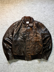 Bomber leather jacket(M/L)