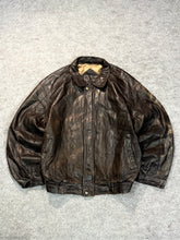 Bomber leather jacket(XL+)