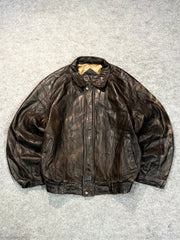 Bomber leather jacket(XL+)