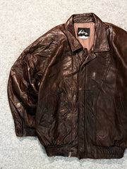 Bomber leather jacket(XL+)