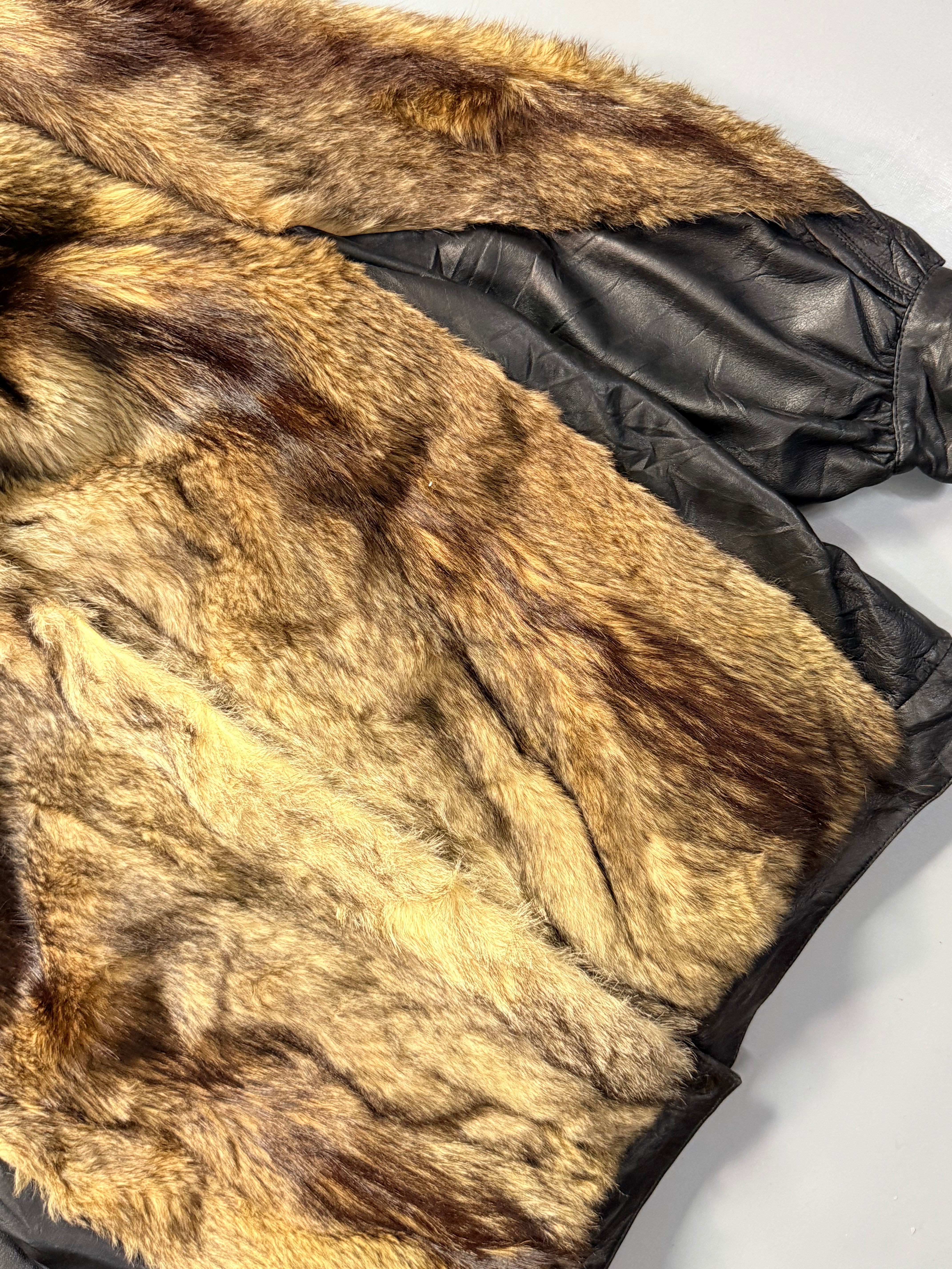 Fur-Leather coat (L/XL)