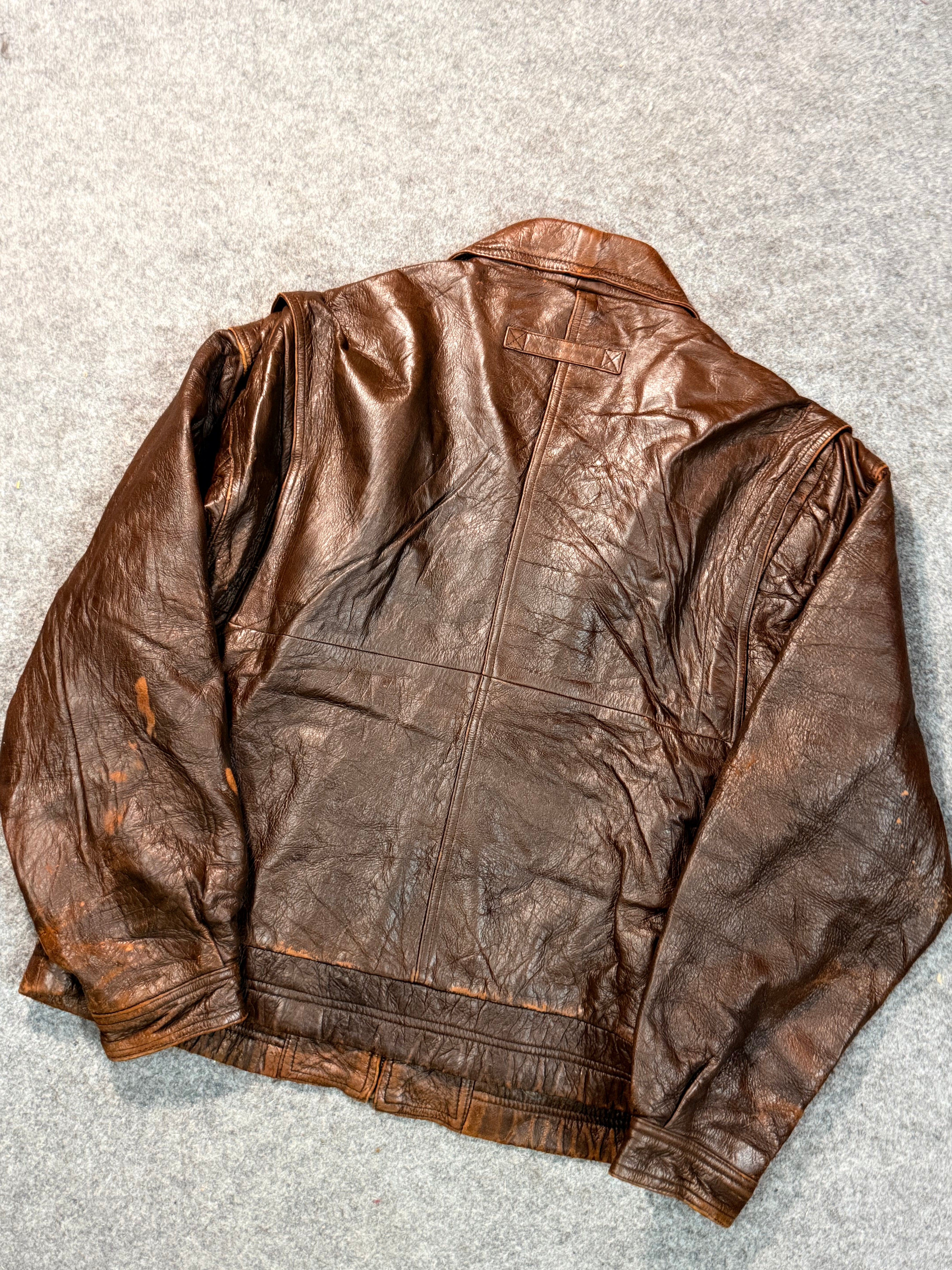 Bomber leather jacket(M/L)