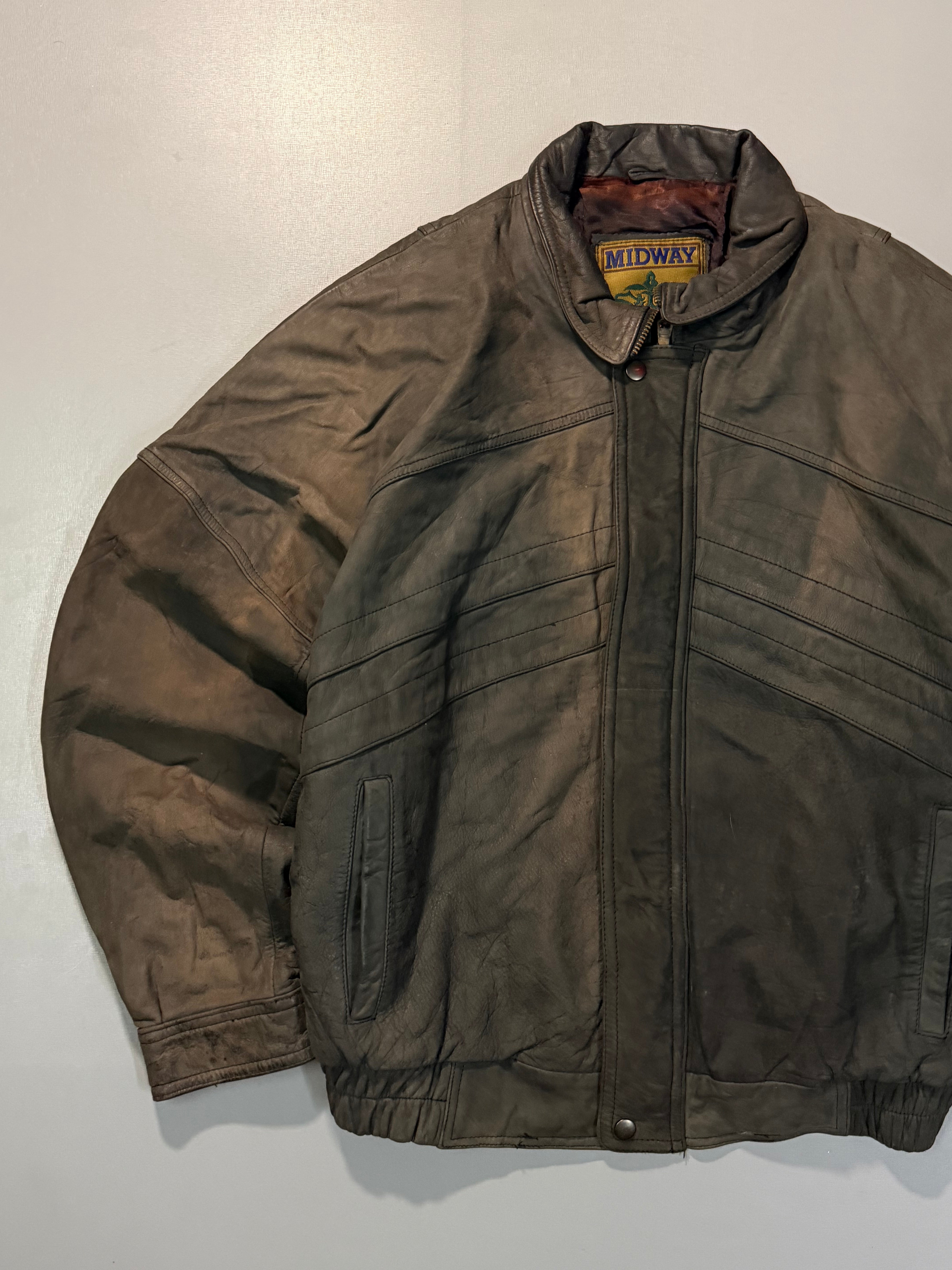 Bomber leather jacket(L/XL)