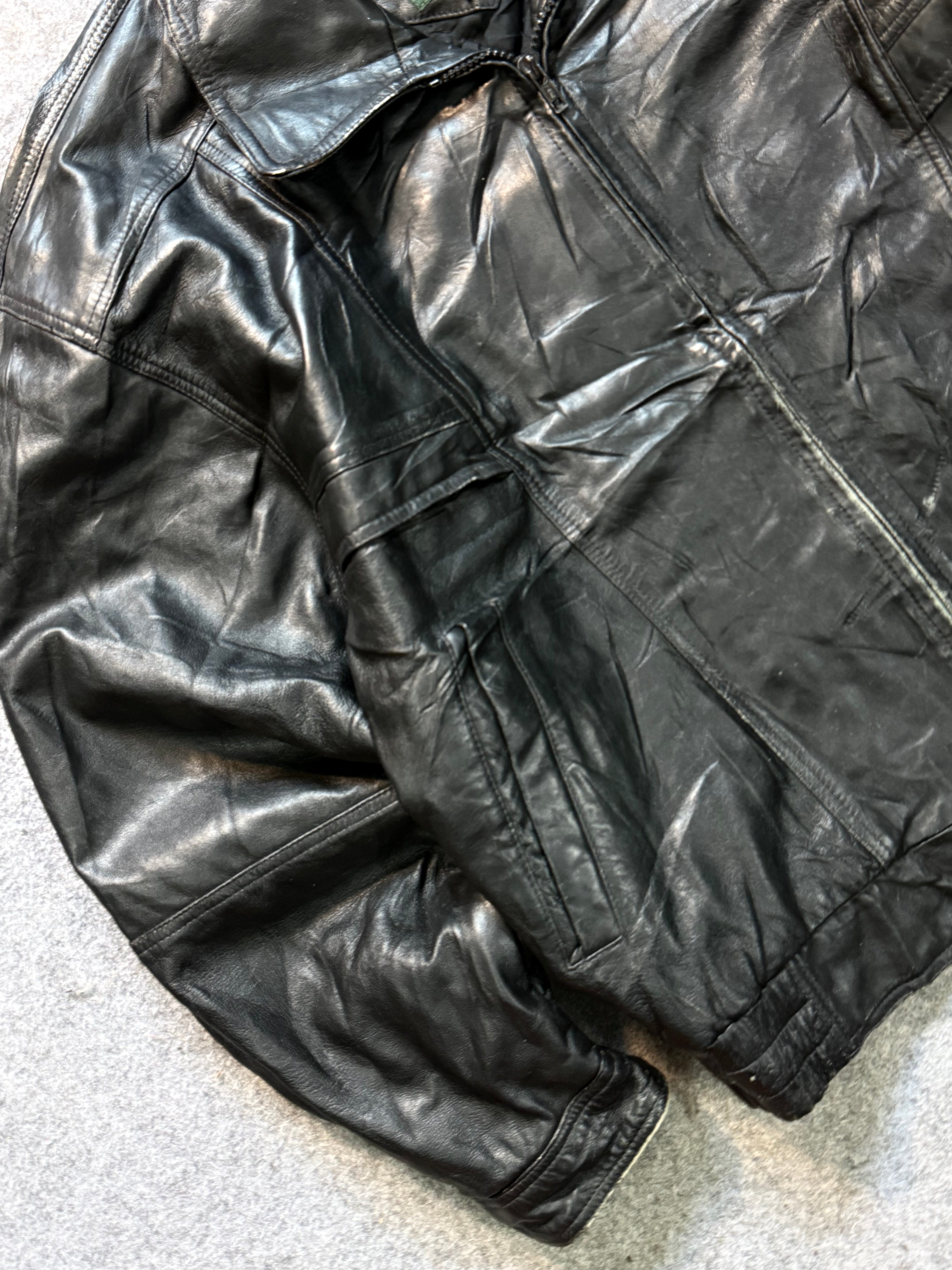 Bomber leather jacket(M/L)