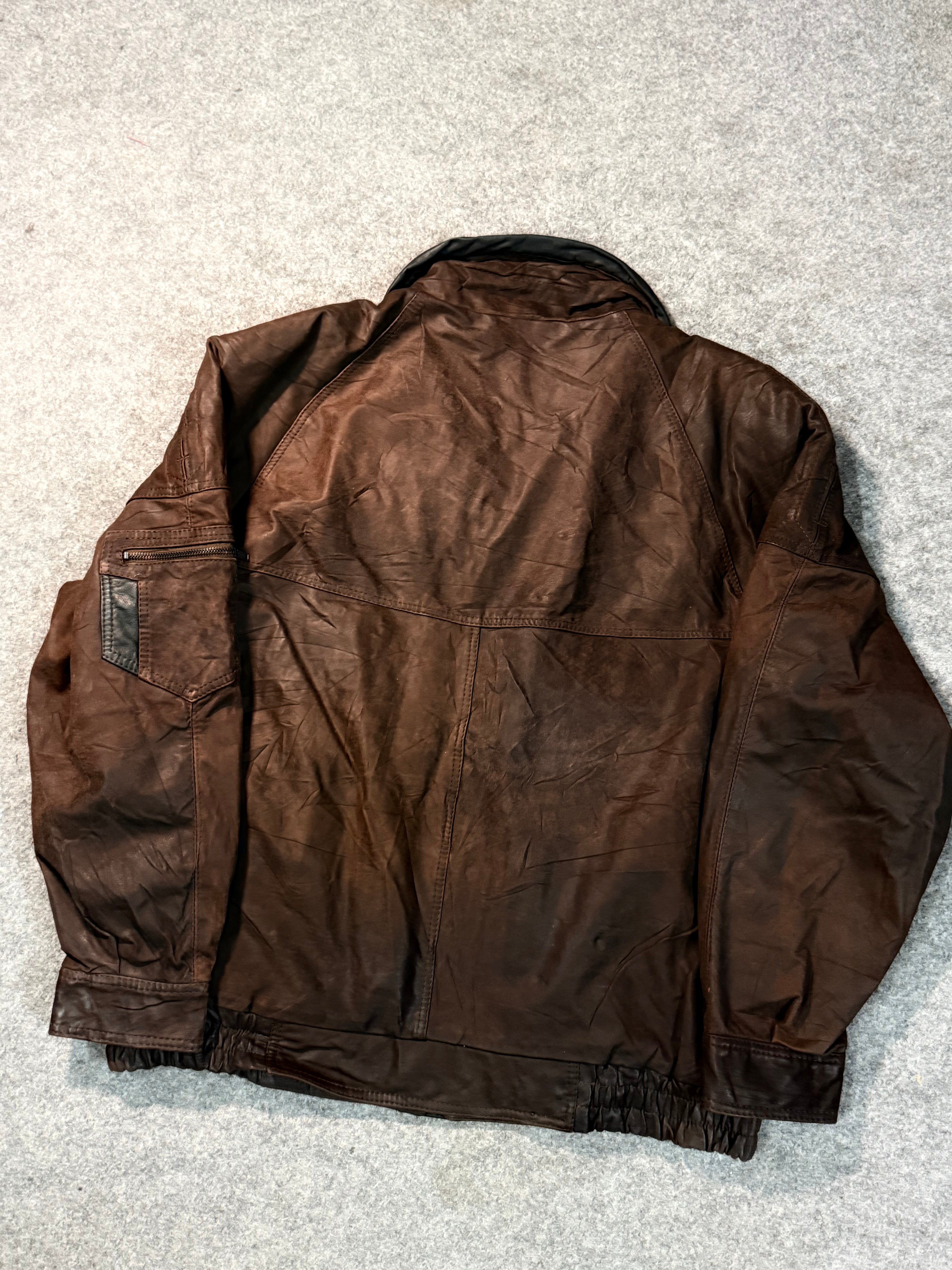 Bomber leather jacket(XL+)
