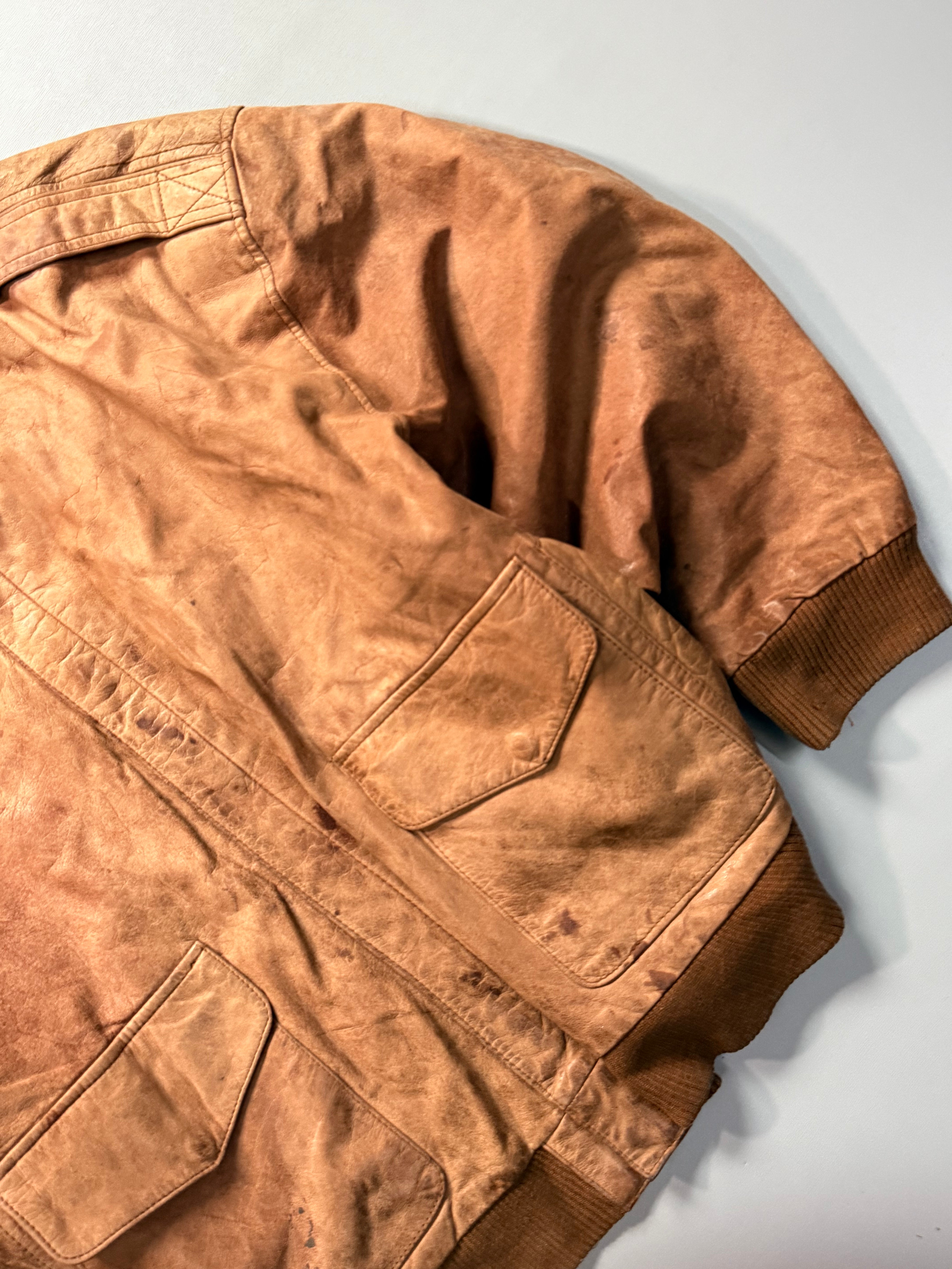 Bomber leather jacket(L/XL)