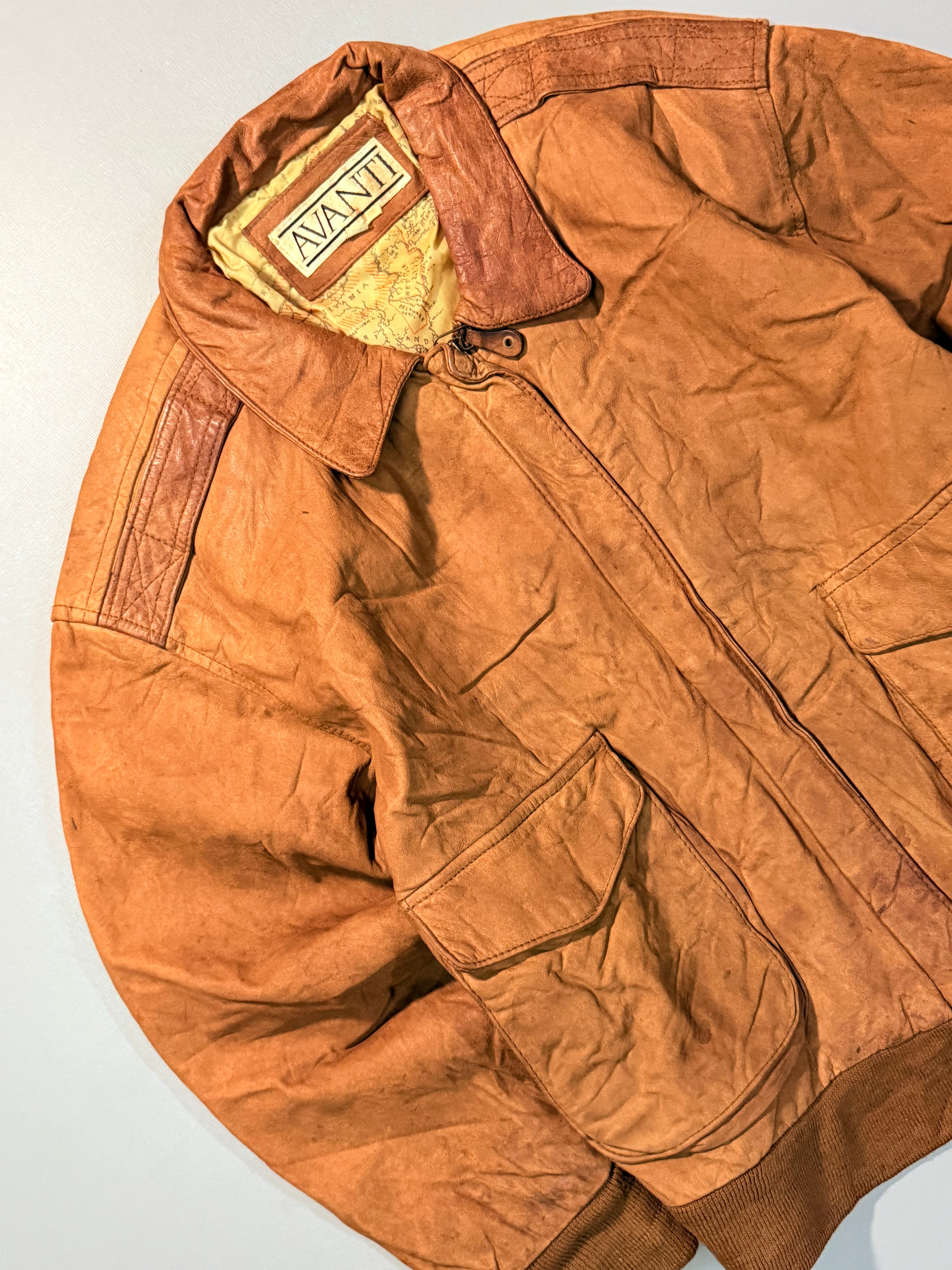Bomber leather jacket(XS/S)
