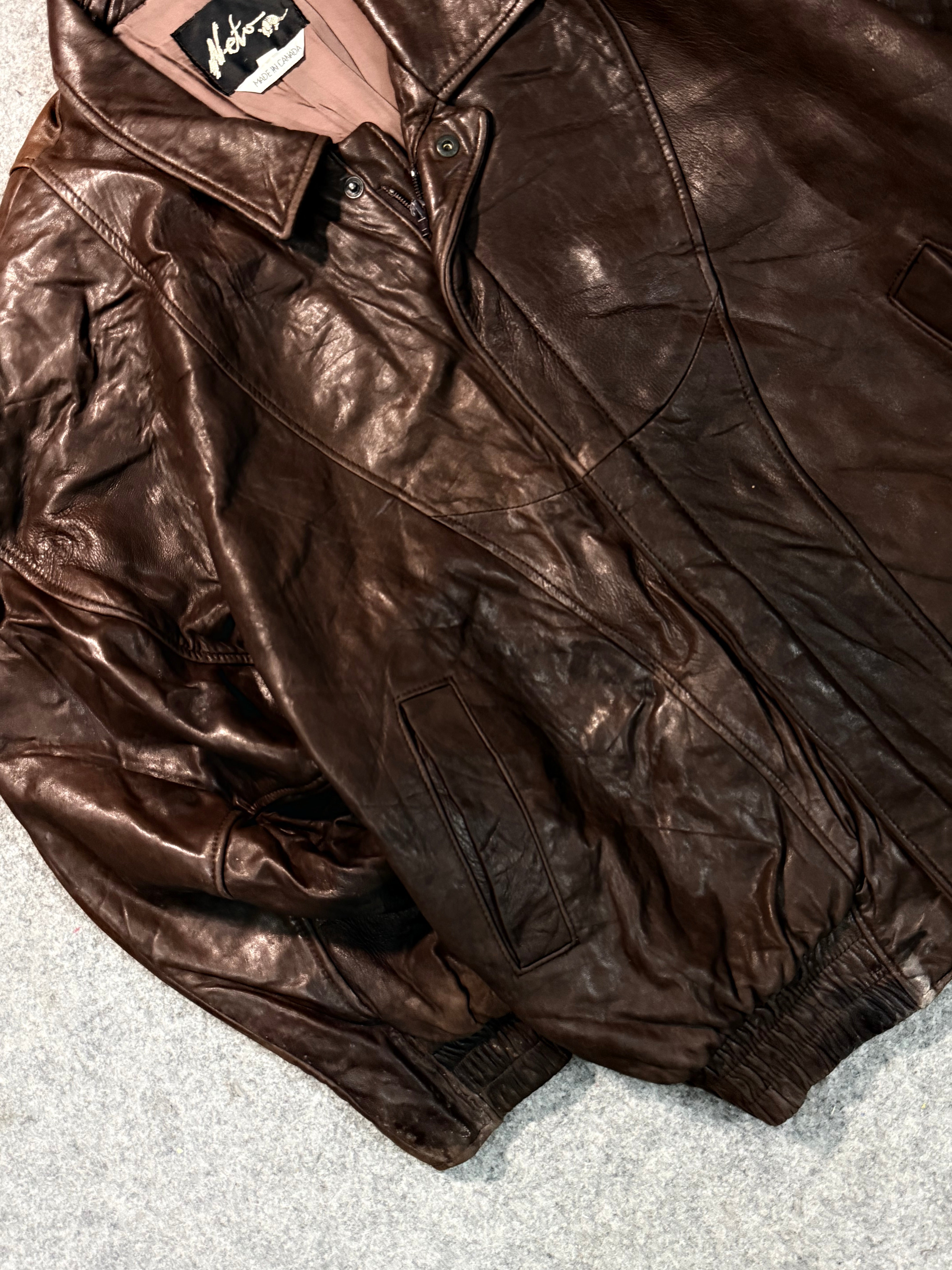 Bomber leather jacket(XL+)