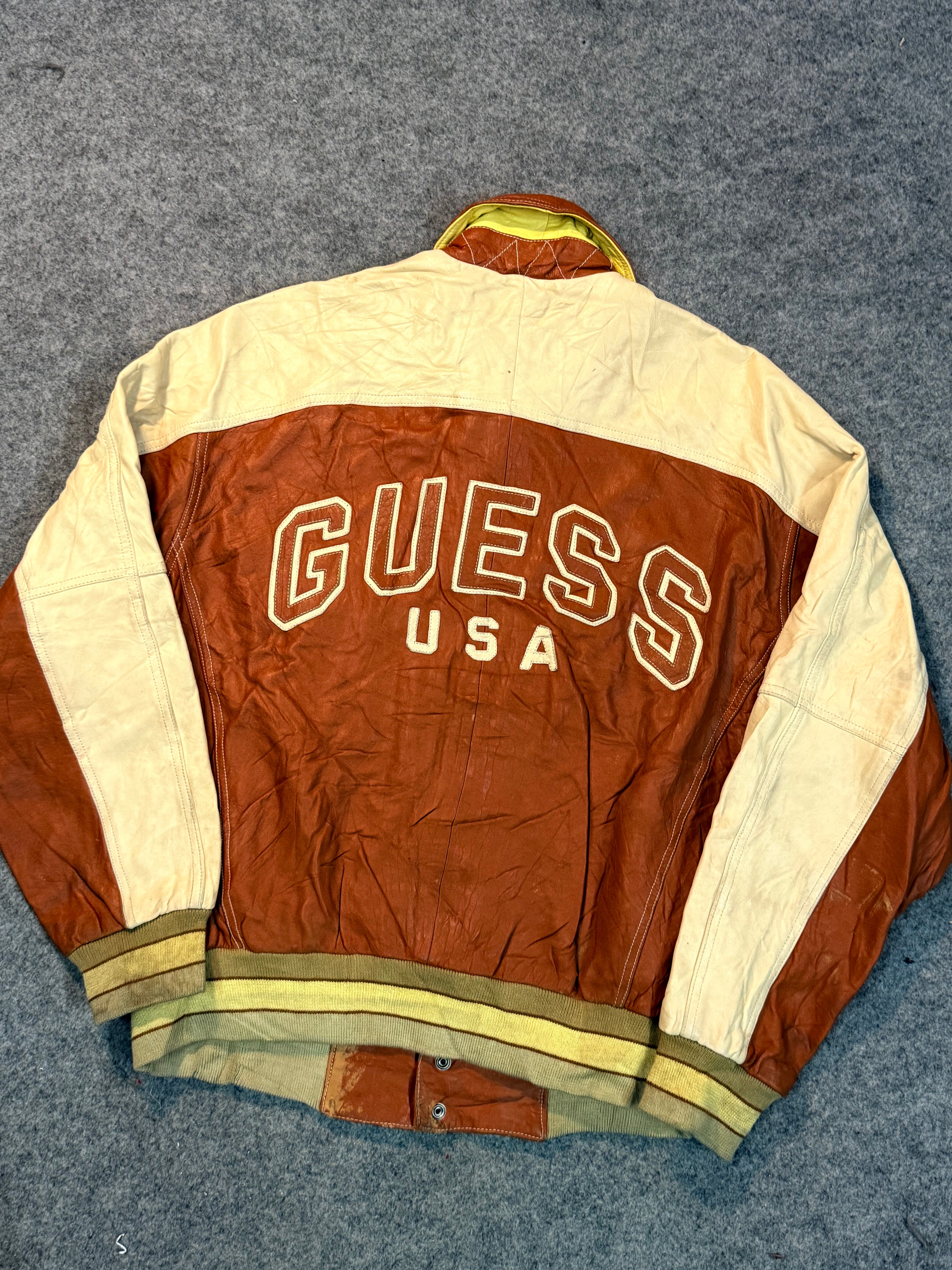 Bomber leather jacket(L/Xl)