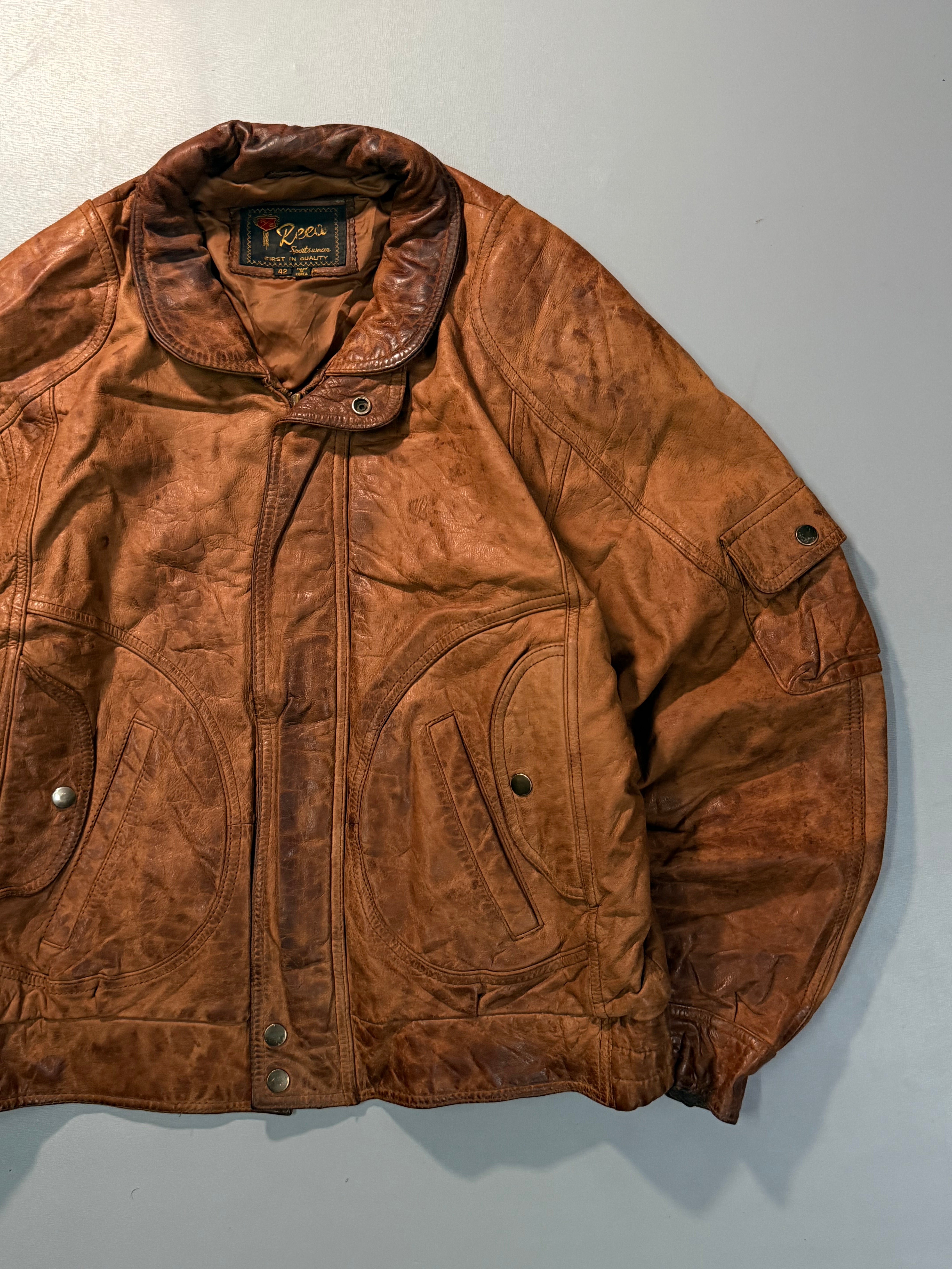 Bomber leather jacket(S/M)