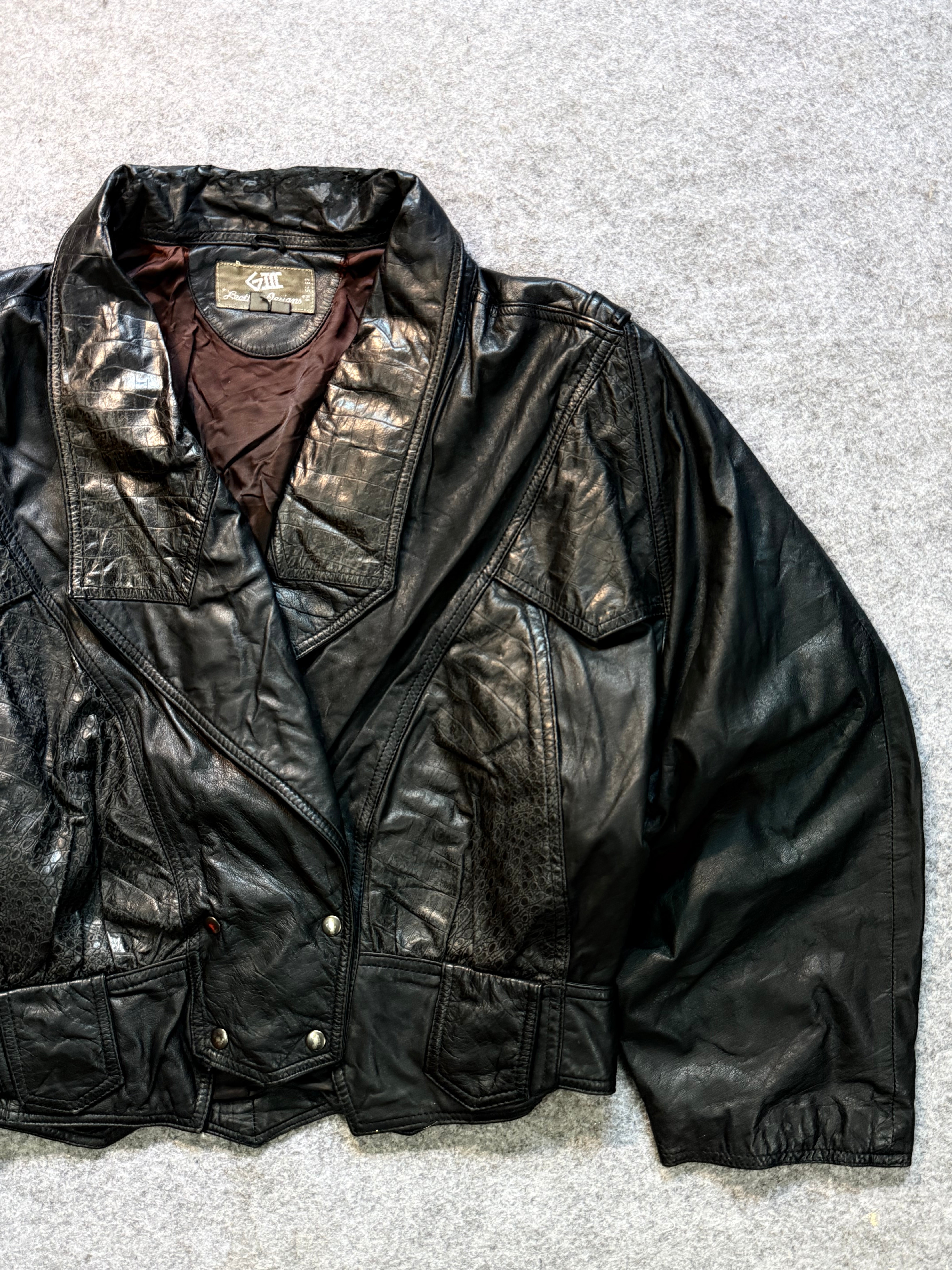 Bomber leather jacket(xs/S)
