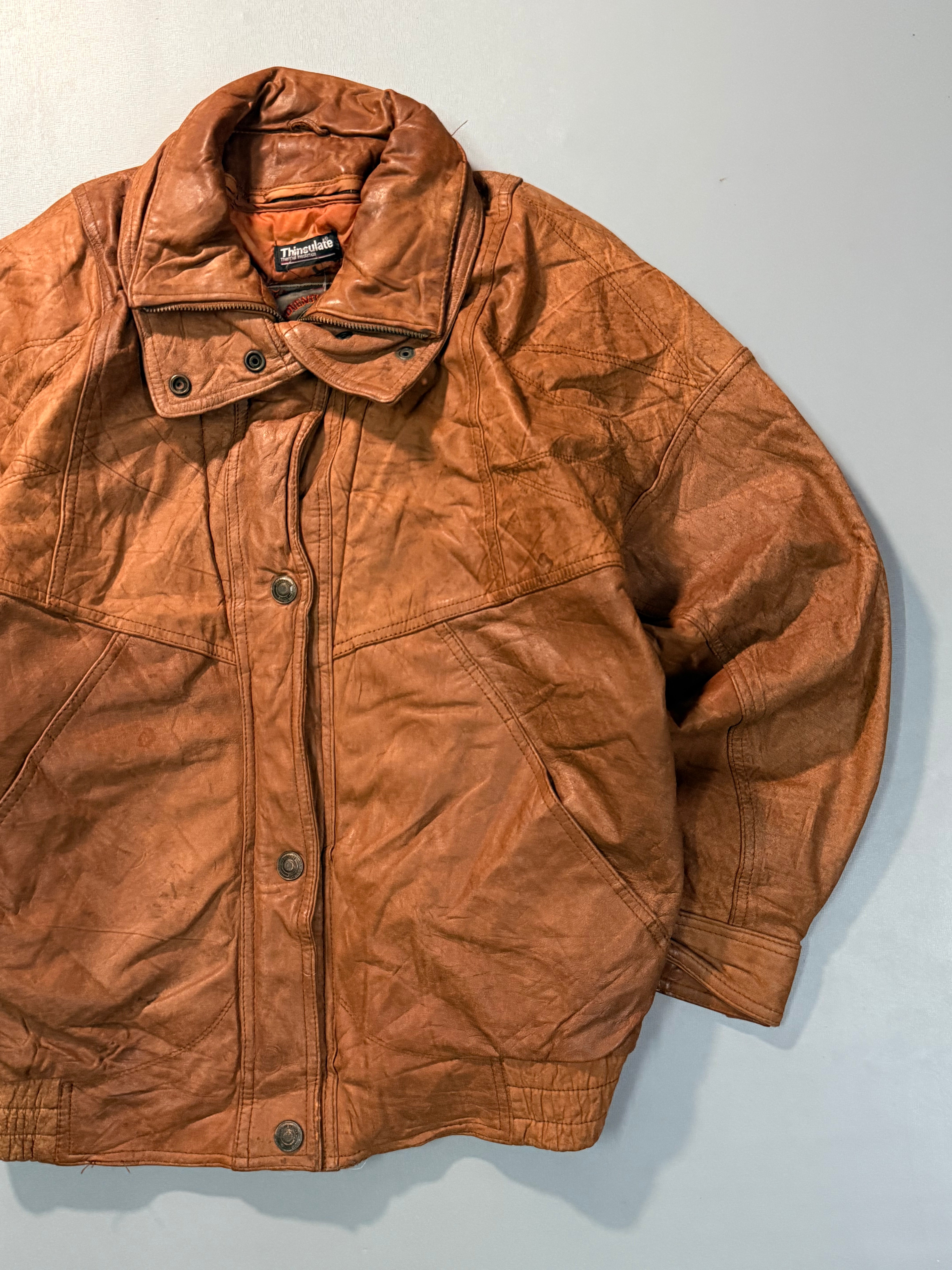Bomber leather jacket(S/M)