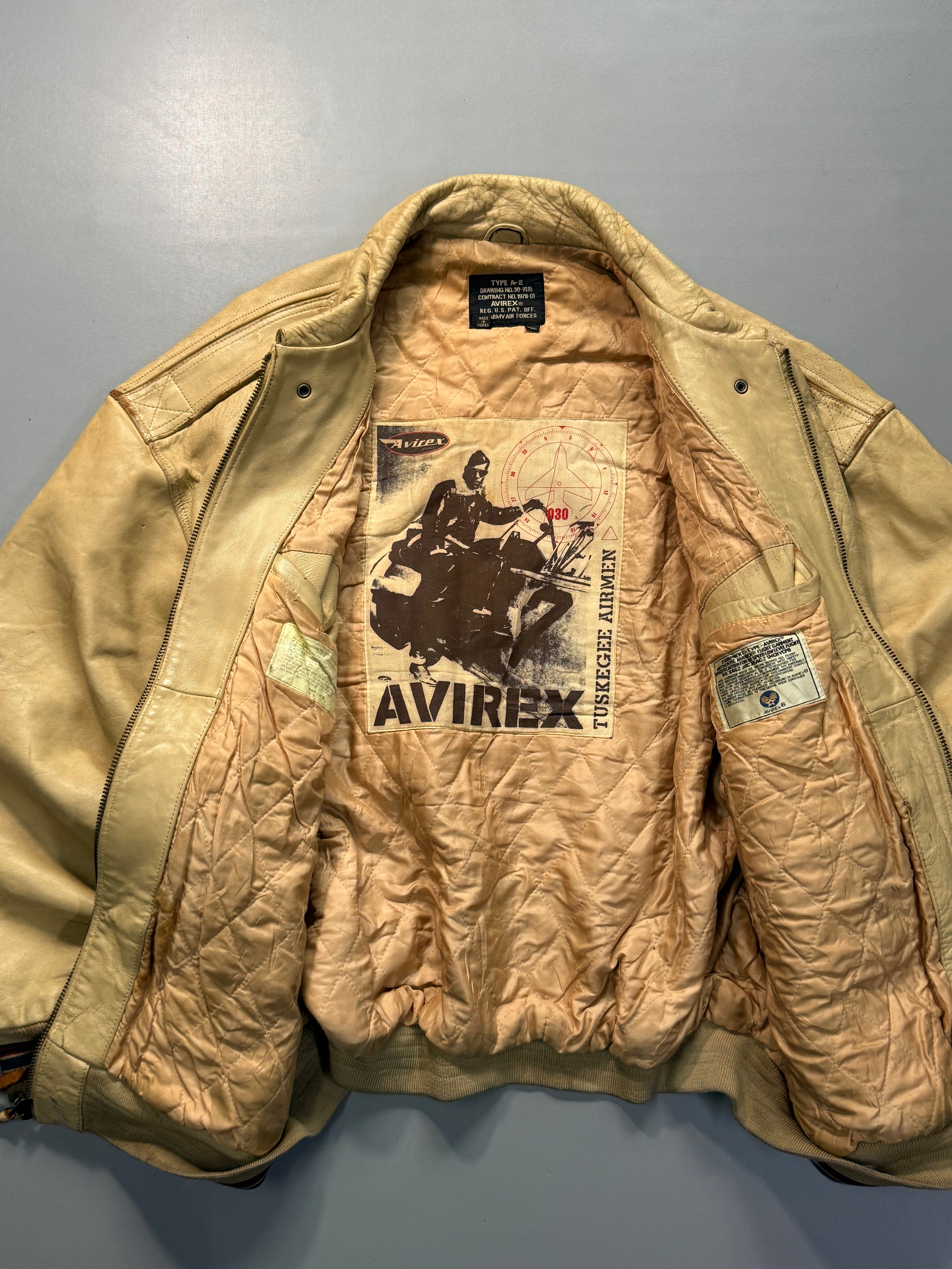 Avirex bomber leather jacket(2XL-3XL)