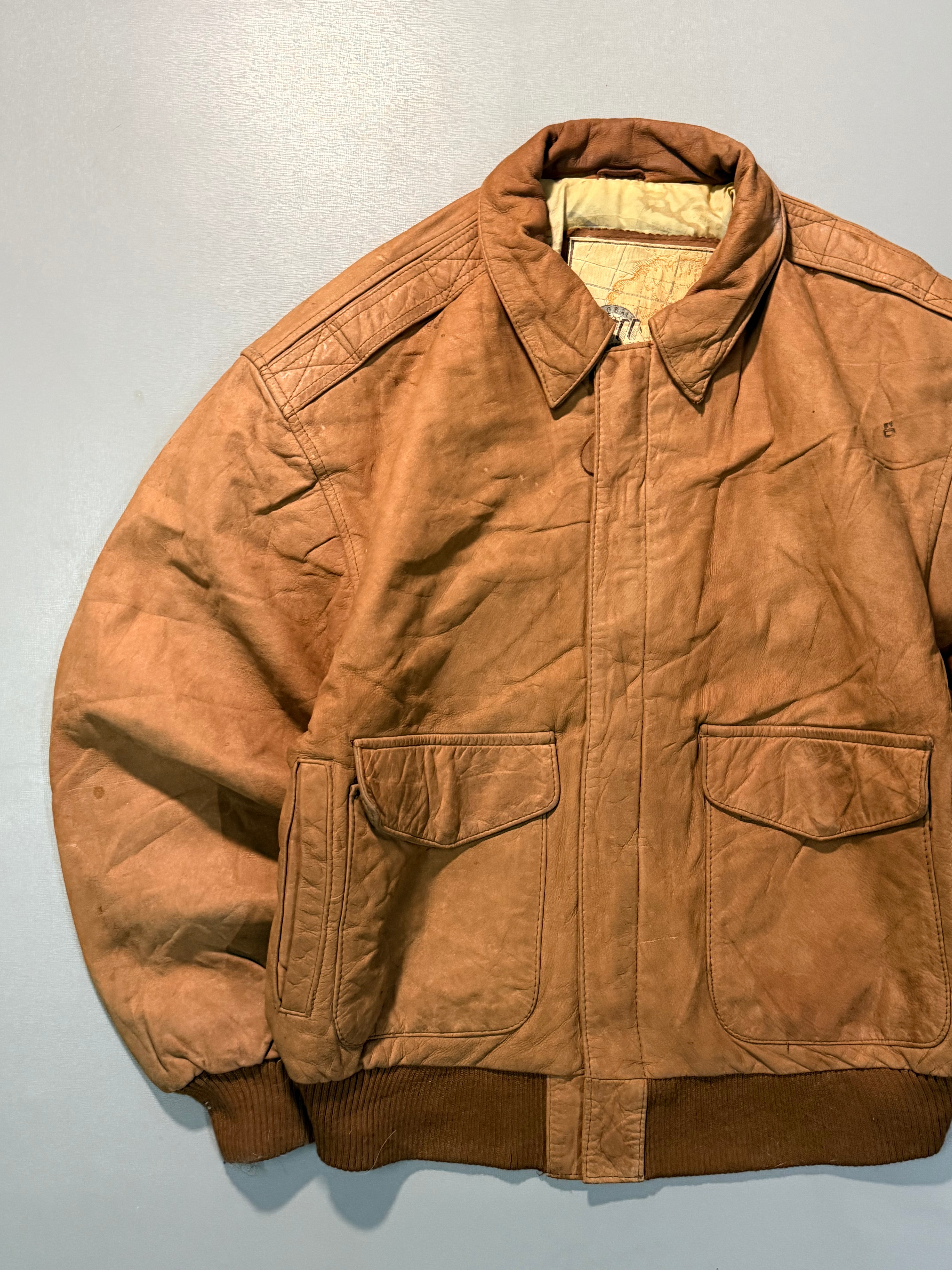 Bomber leather jacket(M/L)