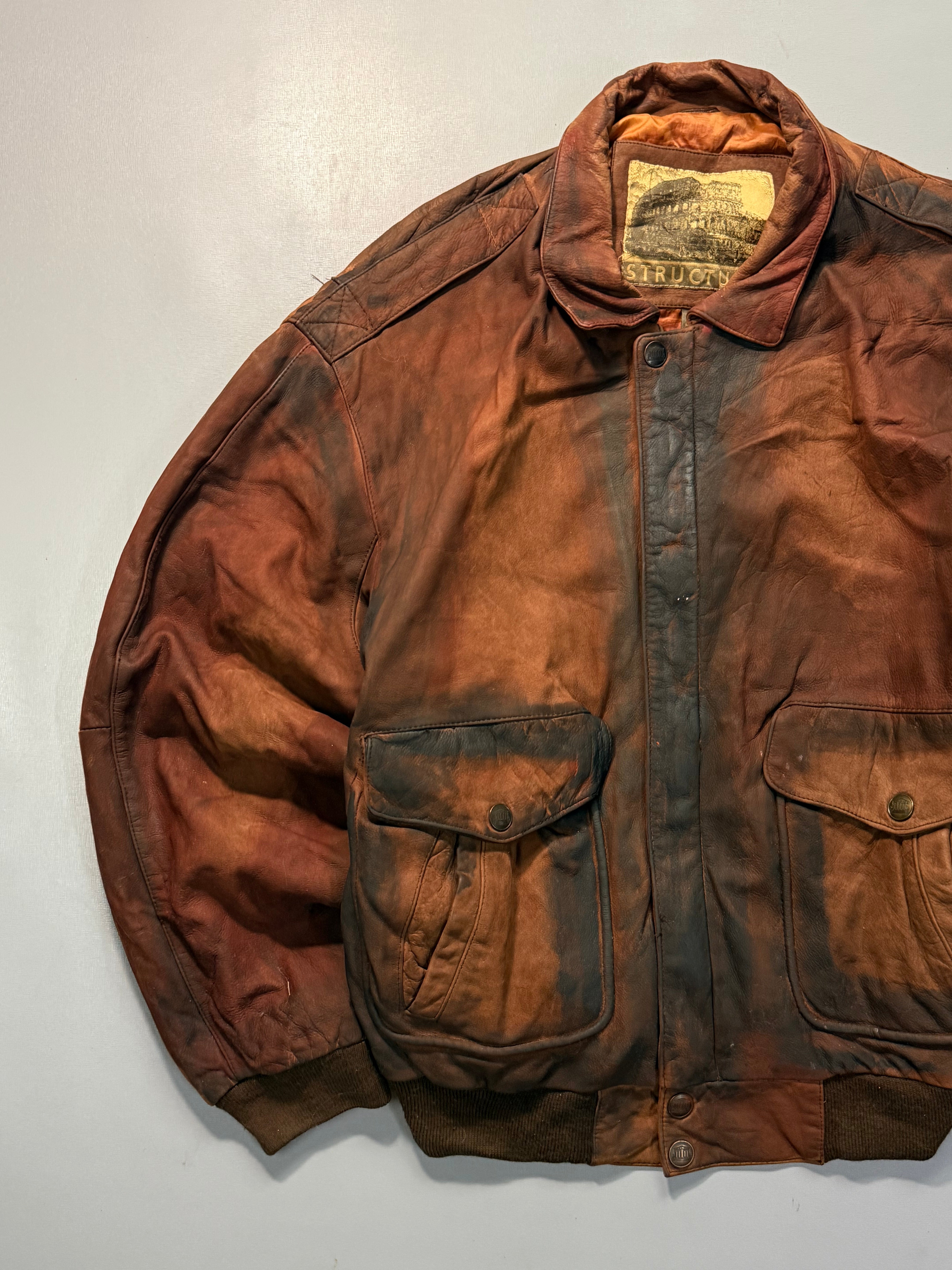 Bomber leather jacket(L/XL)
