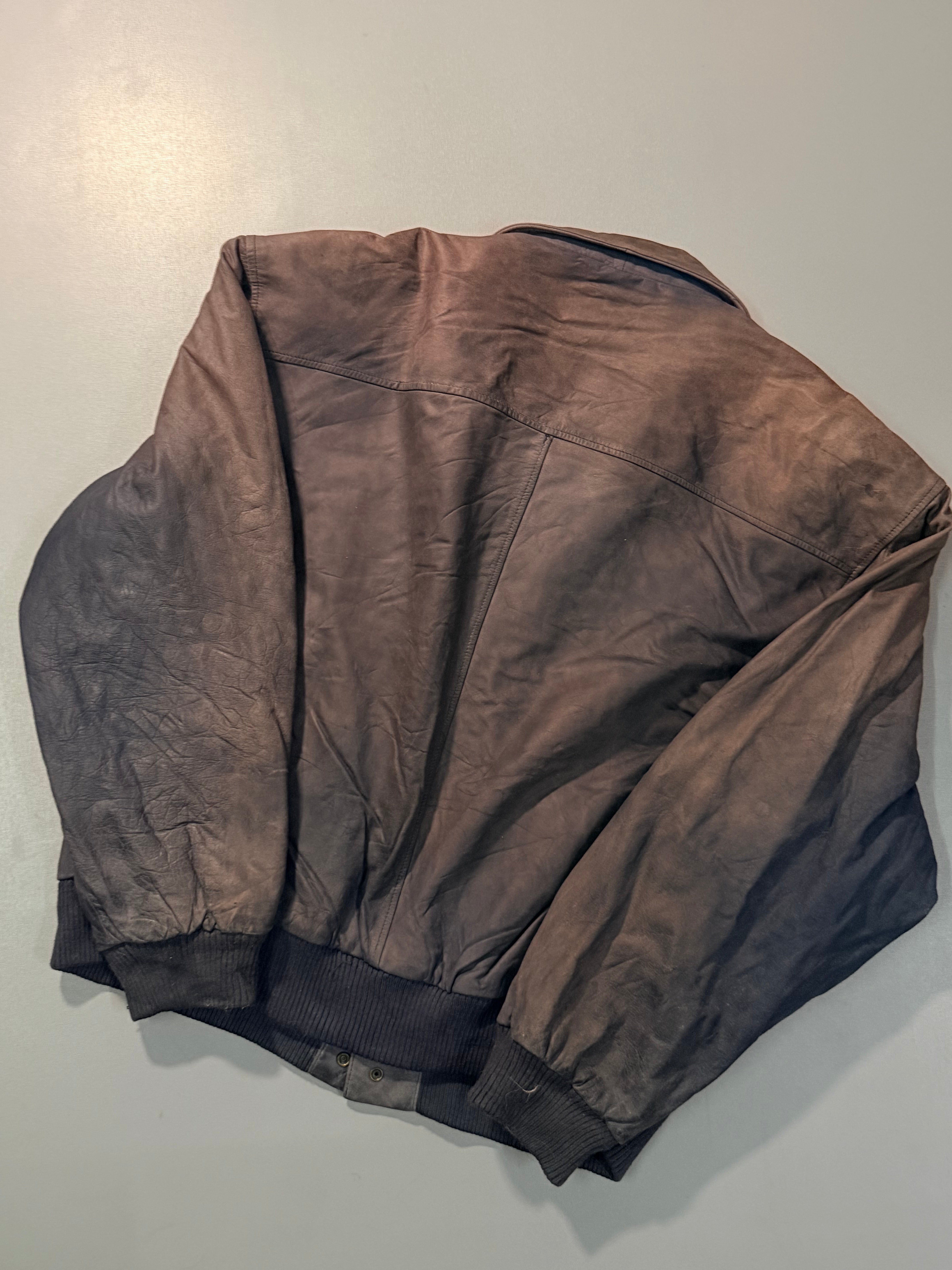 Bomber leather jacket(M/L)