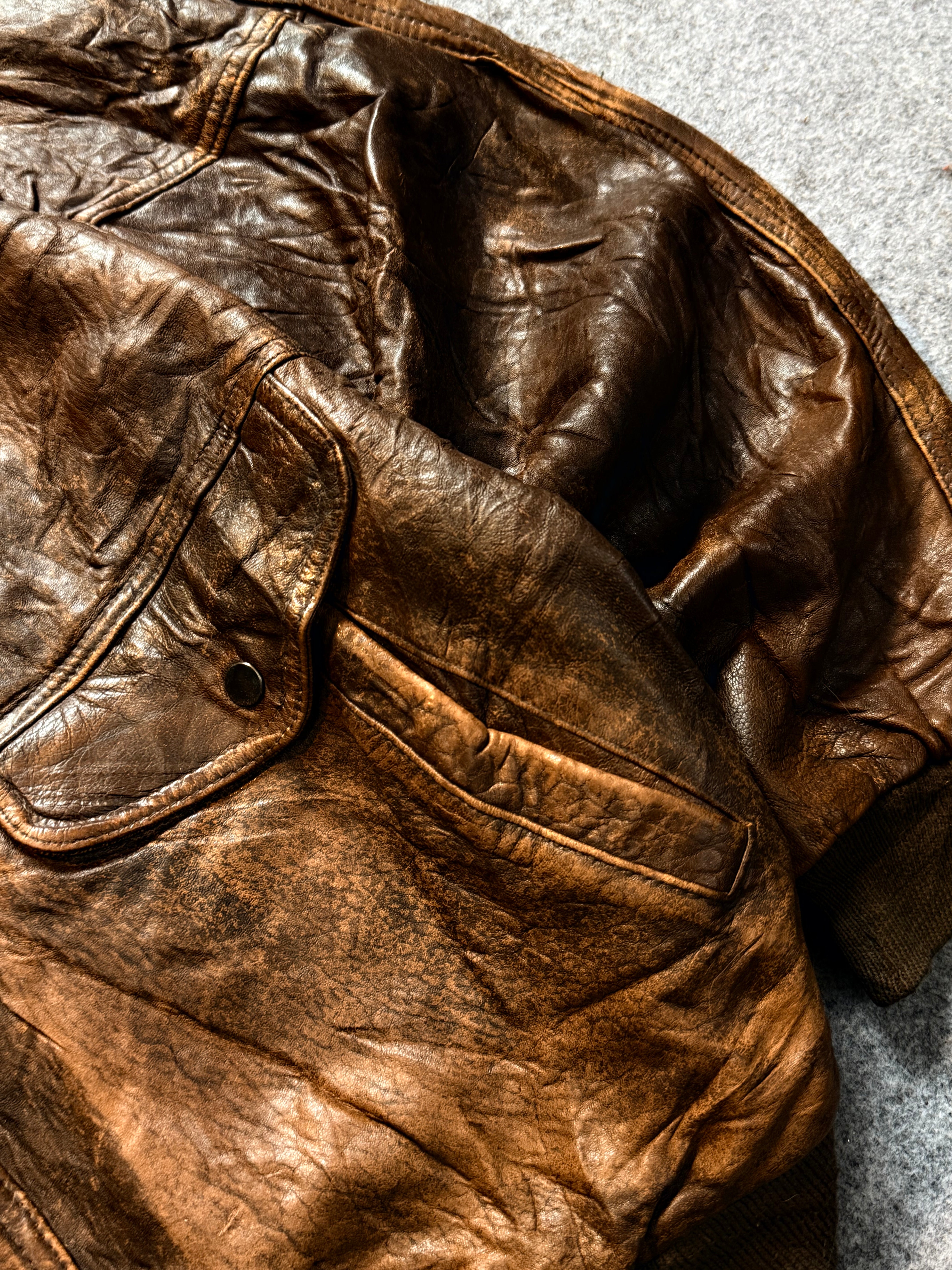 Bomber leather jacket (XL/2XL)