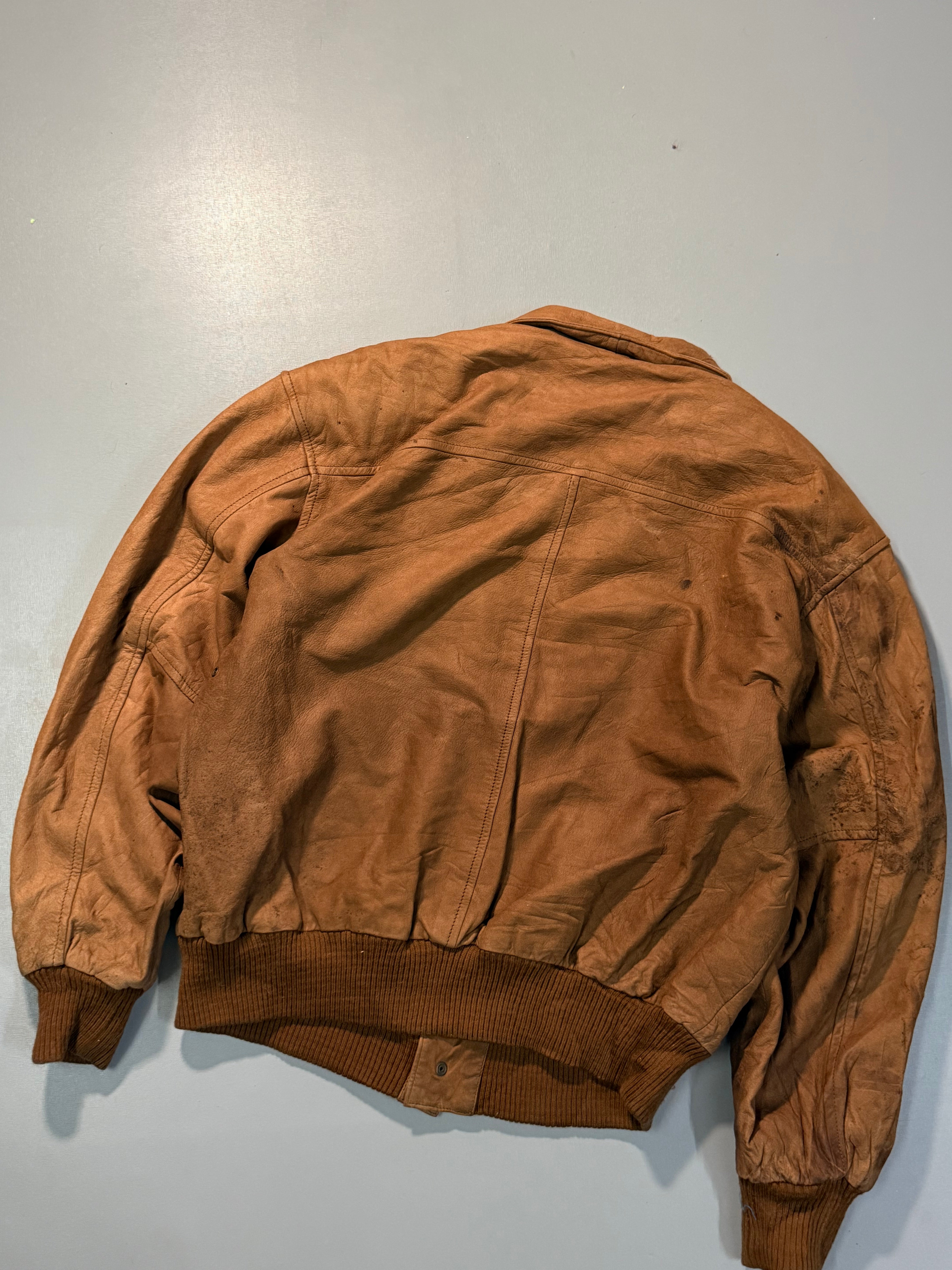 Bomber leather jacket(S/M)