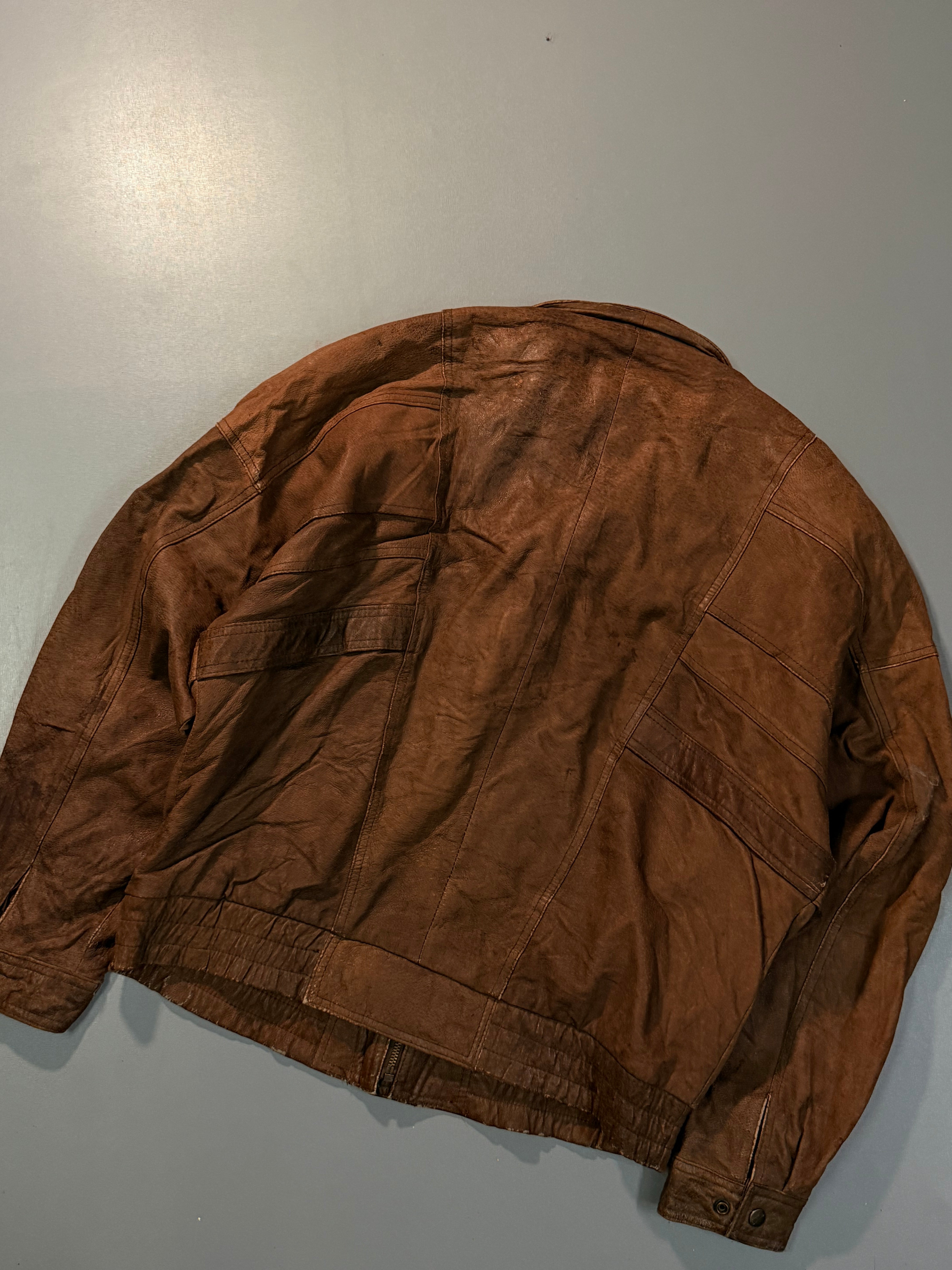 Bomber leather jacket(M/L)