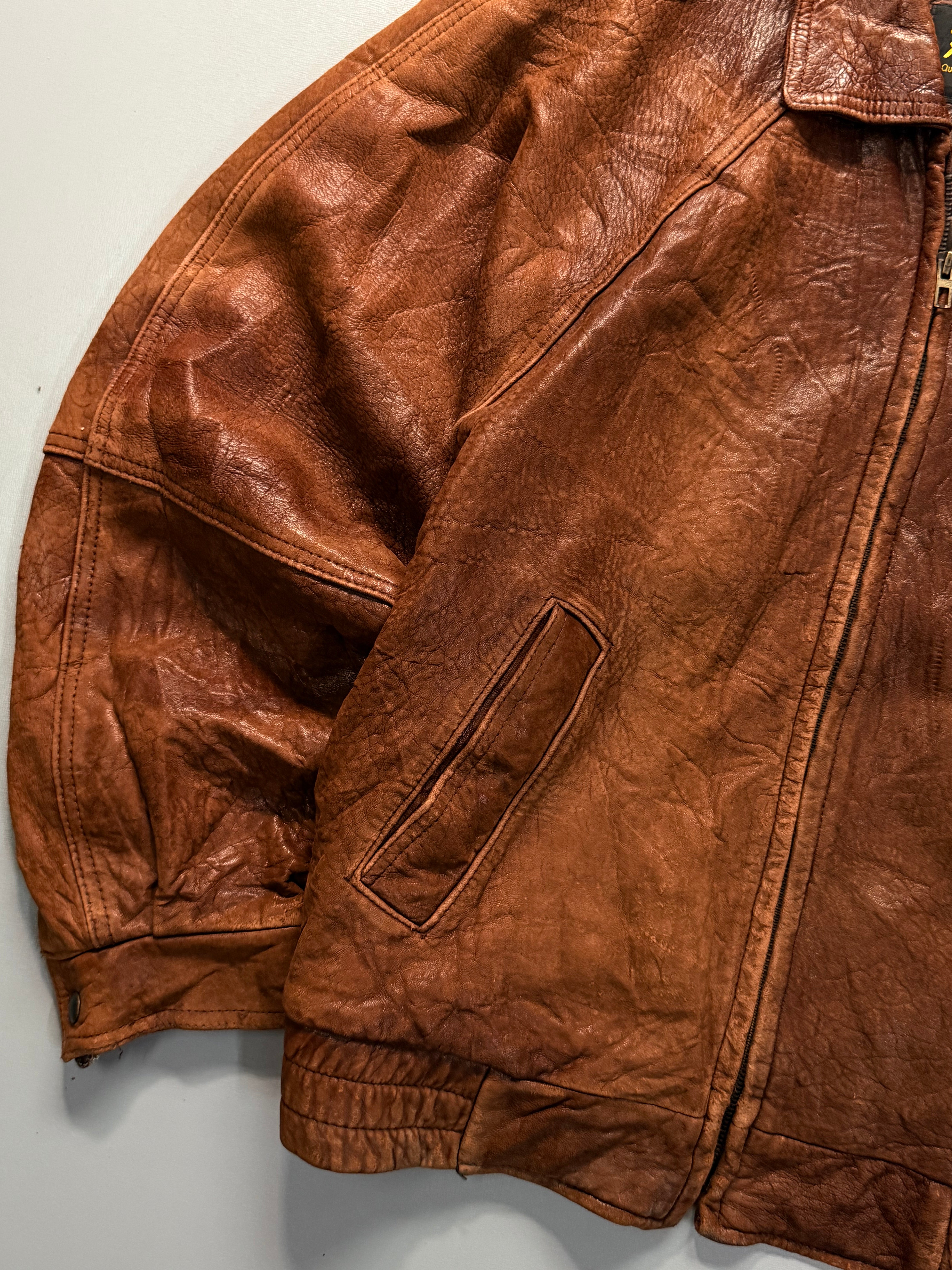 Bomber leather jacket(M/L)