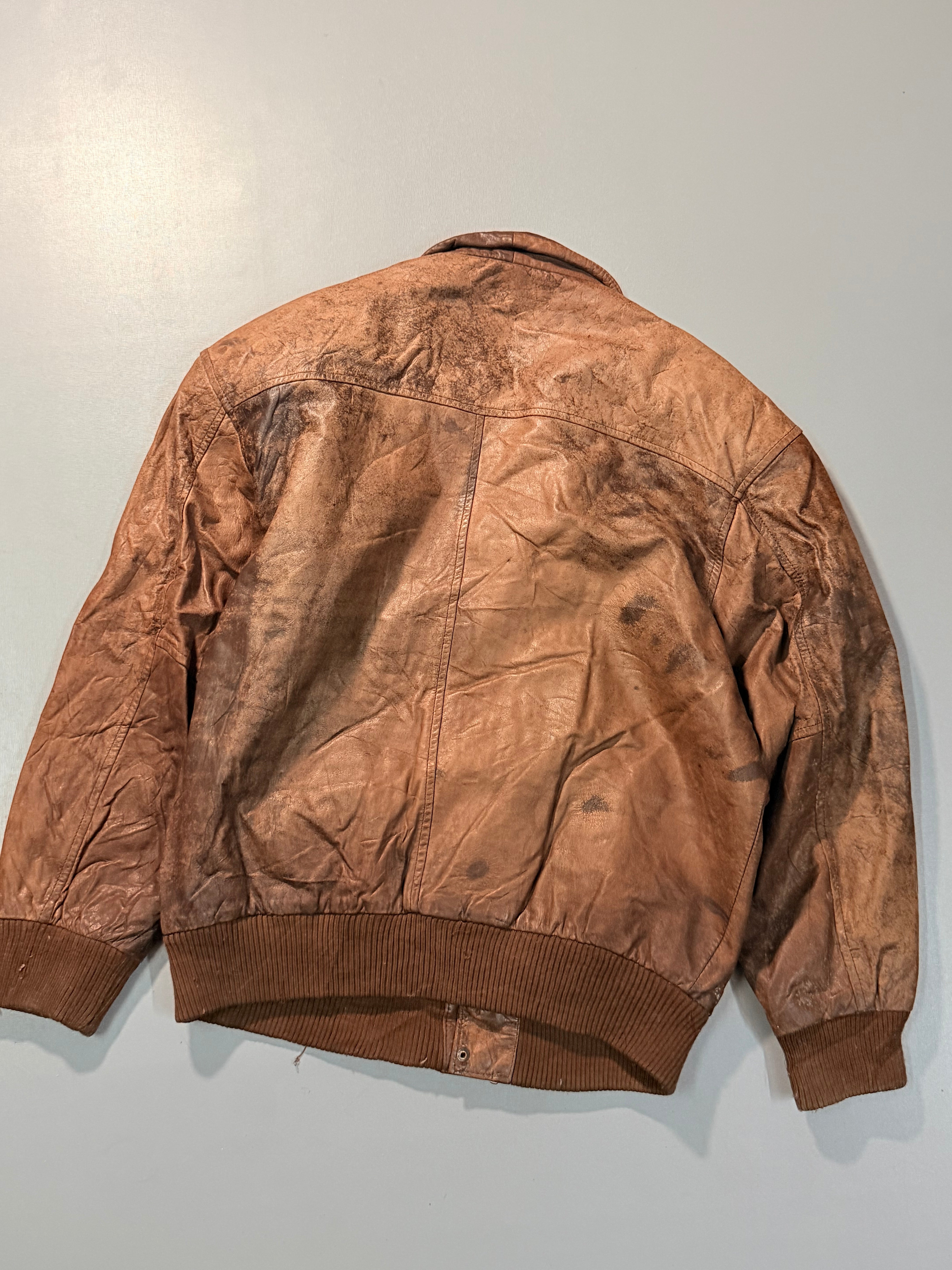 Bomber leather jacket(XS/S)