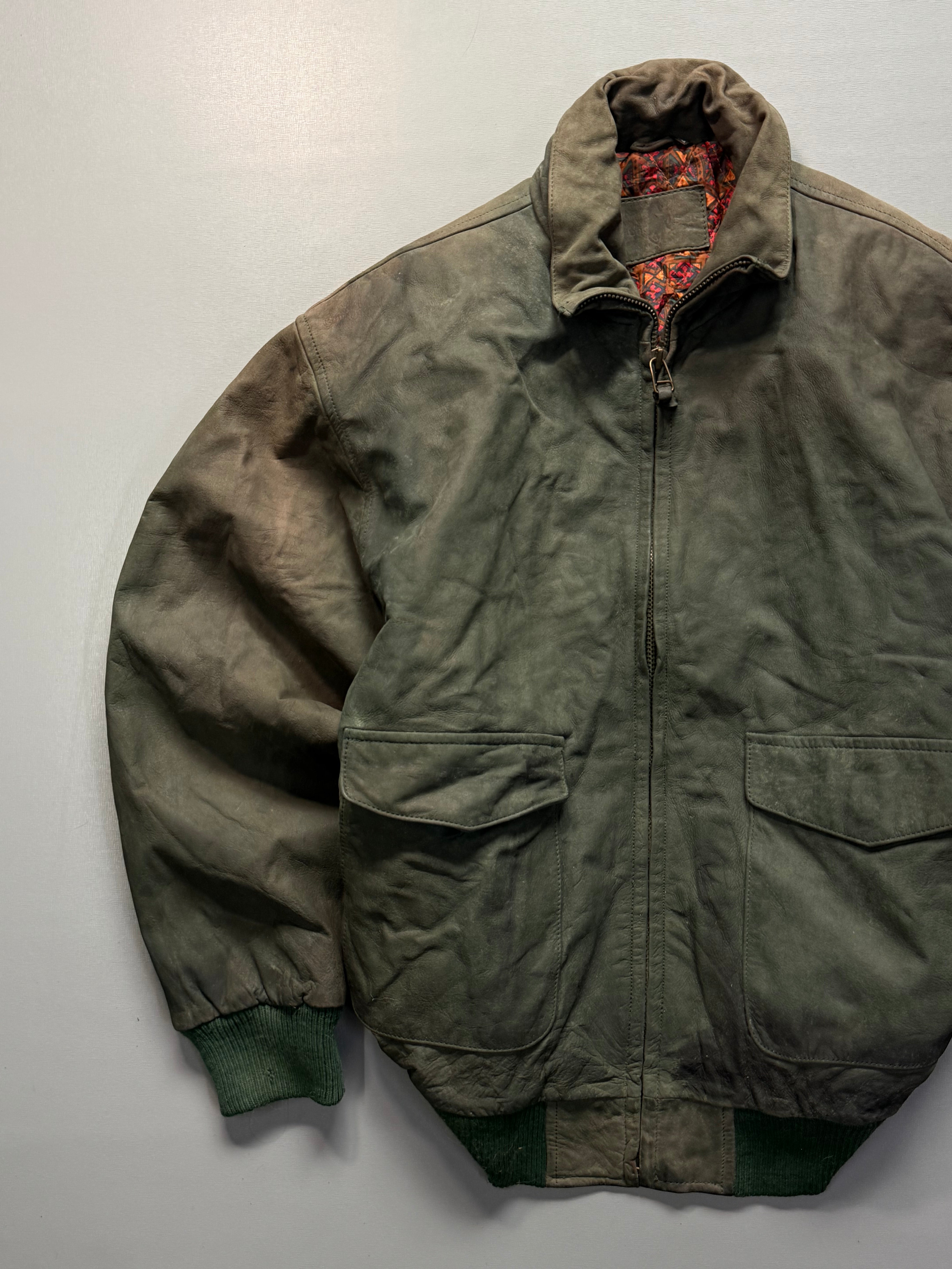 Bomber leather jacket(M/L)